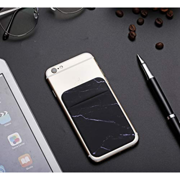 2Pack Marble Adhesive Card Holder for All Smartphones