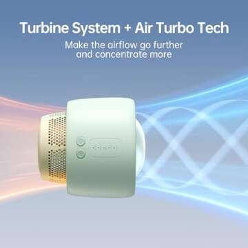 JISULIFE Stroller Fan Large, Battery Bladeless for Baby Crib, Portable Rechargeable for Desk, Car Se...