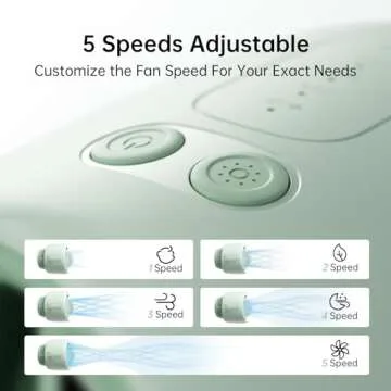 JISULIFE Stroller Fan Large, Battery Bladeless for Baby Crib, Portable Rechargeable for Desk, Car Seat Cooling with Air Purify and Air Turbo Tech, Safe Food-Grade Gifts for Mom/Dad/Friends - Green