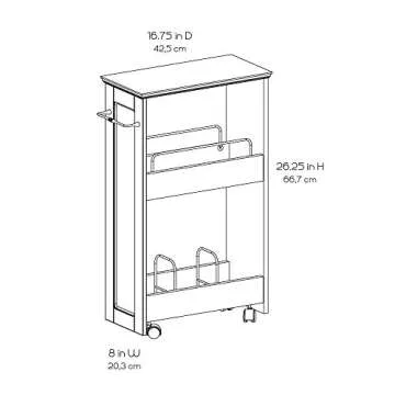 Zenna Home Slim Freestanding Bath Storage Solution