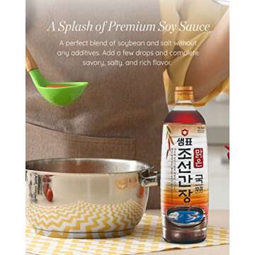 Sempio Naturally Brewed Soy Sauce for Soup (31.45fl oz) - Premium Korean Chosun Soy Sauce Fermented with 70-Year Tradition. Non-GMO, Gluten-Free.