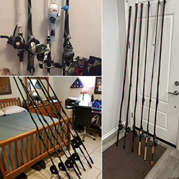 SF Fishing Casting Rod Socks Braided Mesh Rod Sleeve Cover Protector Pole Gloves Six Colors 6PCS Fit Casting Rod 6-1/2FT to 7-1/2FT