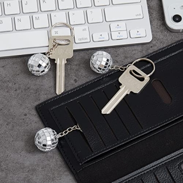 MTLEE Mini Mirror Disco Ball Keychain 24 Pack for Parties