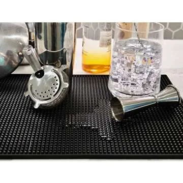 Highball & Chaser 2 Pack Bar Mat, Dish Drying mat, 18 in x 12in Thick Durable and Stylish Service Coffee Bar Mat/espresso mat for Spills, Bars, Restaurants, Coffee Counter Mat