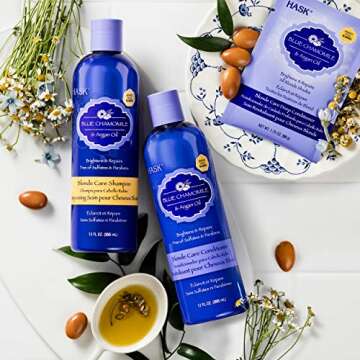 Hask Blue Chamomile and Argan Oil Blonde Care Conditioner, 12 Ounce