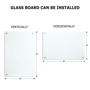 Durable Glass Magnetic Dry Erase Board - 3'x2' Frameless