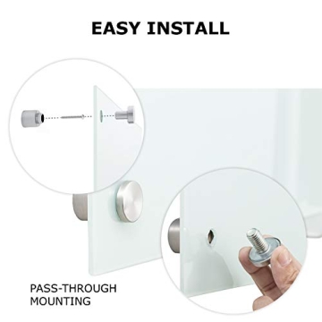 Durable Glass Magnetic Dry Erase Board - 3'x2' Frameless