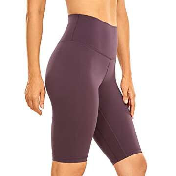 CRZ Yoga Naked Feeling Biker Shorts High Waisted Workout