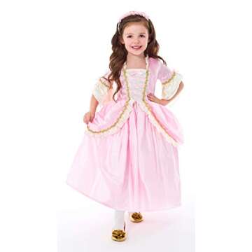 Little Adventures Pink Renaissance Princess Dress up Costume for Girls (Medium Age 3-5) - Machine Washable Child Pretend Play and Party Dress with No Glitter