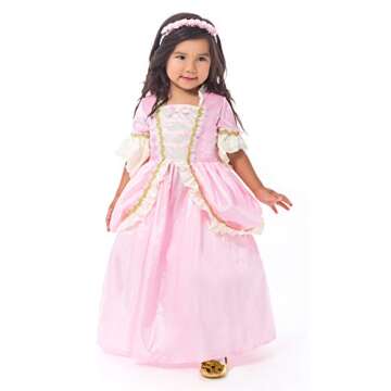 Little Adventures Pink Renaissance Princess Dress up Costume for Girls (Medium Age 3-5) - Machine Washable Child Pretend Play and Party Dress with No Glitter