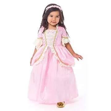 Little Adventures Pink Renaissance Princess Dress up Costume for Girls (Medium Age 3-5) - Machine Washable Child Pretend Play and Party Dress with No Glitter