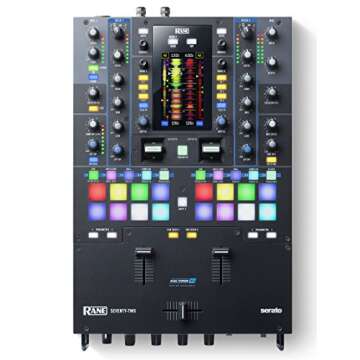 RANE DJ SEVENTY-TWO – Two-Channel Mixer with Solid Steel Construction, MAG Three Contactless Faders, 4.3-Inch Touchscreen, Dual Flex FX Engines and Dual USB Connections for Seamless Handoffs