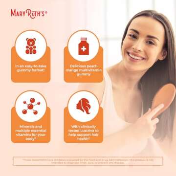 Hair Growth Gummies with Biotin 10000mcg & Lustriva®