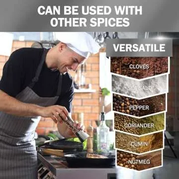 HOME EC Original Stainless Steel Salt or Pepper Grinder 1pk - Adjustable Ceramic Sea Salt Grinder or Pepper Grinder - Tall Glass Salt or Pepper Shakers Pepper Mill or Salt Mill w/EBook