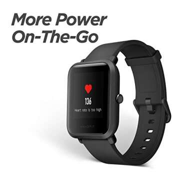 Amazfit Bip Fitness Smartwatch, All-Day Heart Rate and Activity Tracking, Sleep Monitoring, Built-In...