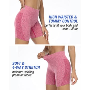 NORMOV Seamless Women's High Waist Workout Shorts