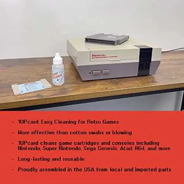 1UPcard Video Game Cartridge Cleaning Kit - Multi-Size Kit with Fluid