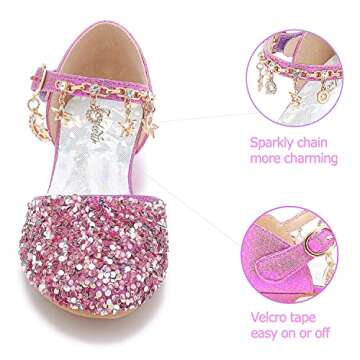 Furdeour Girls Sandals Heels Flower Wedding Party Little Kid Princess for Toddler High Heel Size 12(2902Purple 12)