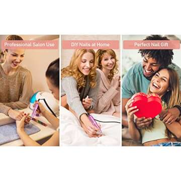 Portable Electric Nail Drill File Machine with Acrylic Nail Kit Set Professional 20000rpm Manicure Pedicure with Sanding Bands Brush for Nail Art Gel Nail Polish Tips Clippers