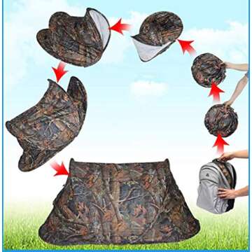 Portable Outdoor 2-Person Camouflage Camping Hiking Easy Installation Instant Pop-Up Tent, Waterproof, Ultra-Light Hiking, Camping, Hunting, Fishing Pop-Up Tent