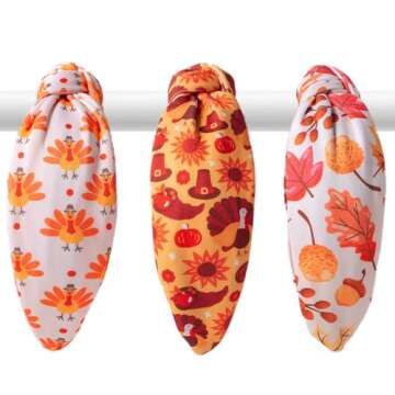 IDDFEVE 3Pcs Thanksgiving Day Headbands - Fall Festive Hair Accessories