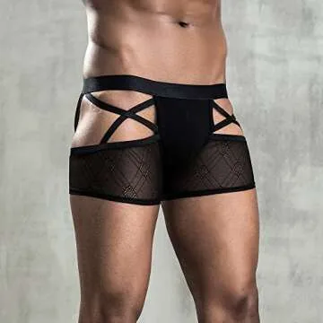 Artjosy Men Sexy Butt-Flaunting Jockstraps Underwear - Stretchy, Breathable, Black