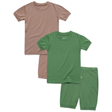 VAENAIT BABY Infant Kids Toddler Sleepwear Pajamas Pjs 4pcs Set Colorful Brown+Green XS