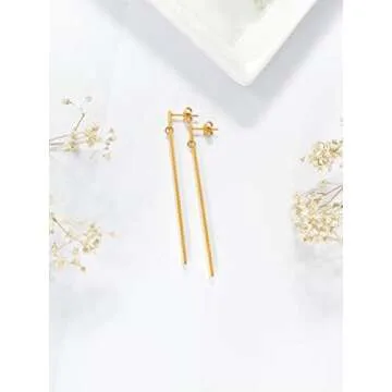 Stylish Hypoallergenic Long Bar Earrings for Women
