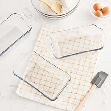 Anchor Hocking Glass Bread Pan, 1.5 Quart Loaf Pan, Set of 3