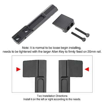 NOBUHIRO Extension Metal Offset Light Mount, M300 M600 Series Tactical Flashlight Weapon Light Mount, Fit for 20mm Picatinny Rail or Fast Helmet Fixture