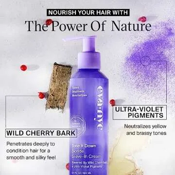 EVANYC Leave-In Hair Cream for Blonde Hair, 5.4 Fl Oz - Leave In Conditioner Helps Eliminate Brassy Yellow Tones, No-Rinse Toner