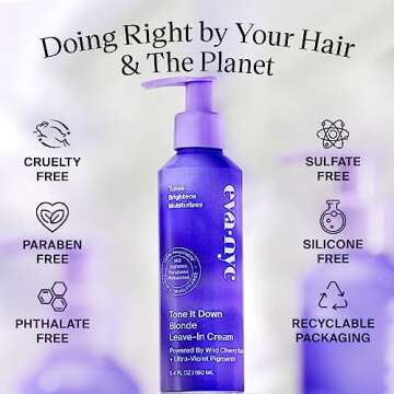 EVANYC Leave-In Hair Cream for Blonde Hair, 5.4 Fl Oz - Leave In Conditioner Helps Eliminate Brassy Yellow Tones, No-Rinse Toner