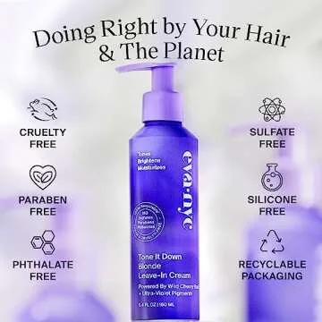 EVANYC Leave-In Hair Cream for Blonde Hair, 5.4 Fl Oz - Leave In Conditioner Helps Eliminate Brassy Yellow Tones, No-Rinse Toner