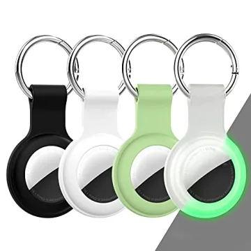 Stylish Silicone AirTag Case Keychain - 4 Pack Colorful Holders