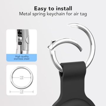 4 Pack Silicone AirTag Case Keychain Holders Colorful