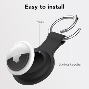 4 Pack Silicone AirTag Case Keychain Holders Colorful