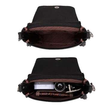 Montana West Fringe Purse Western Purses for Women Crossbody Bag Small Leather Cowhide Women Crossbody Handbags Black