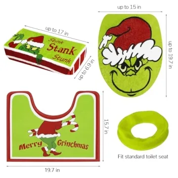 Mythcloud Christmas Bathroom Decor Set of 4