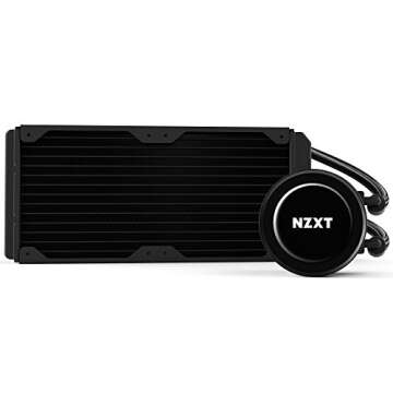 NZXT Kraken X52 240mm - RL-KRX52-02 - AIO RGB CPU Liquid Cooler - CAM-Powered - Infinity Mirror Design - Performance Engineered Pump - Reinforced Extended Tubing - Aer P120mm Radiator Fan (2 inc.)