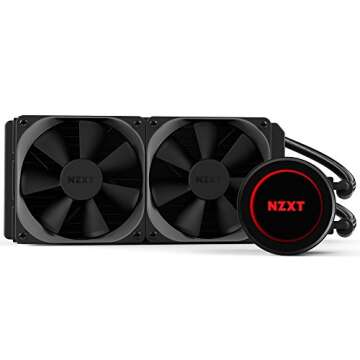 NZXT Kraken X52 240mm - RL-KRX52-02 - AIO RGB CPU Liquid Cooler - CAM-Powered - Infinity Mirror Design - Performance Engineered Pump - Reinforced Extended Tubing - Aer P120mm Radiator Fan (2 inc.)
