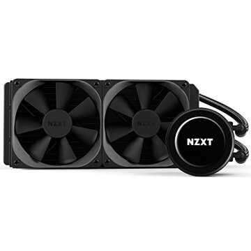NZXT Kraken X52 240mm - RL-KRX52-02 - AIO RGB CPU Liquid Cooler - CAM-Powered - Infinity Mirror Design - Performance Engineered Pump - Reinforced Extended Tubing - Aer P120mm Radiator Fan (2 inc.)