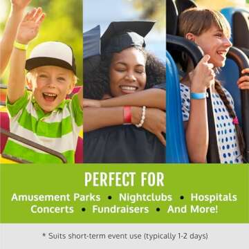 500 WristCo Tyvek Wristbands for Events – 500 Count, 5-Color Variety Pack – Tamper-Proof Design Prevents Reuse – Premium-Grade Bracelets for Hospital & Medical ID, Party, VIP Identification