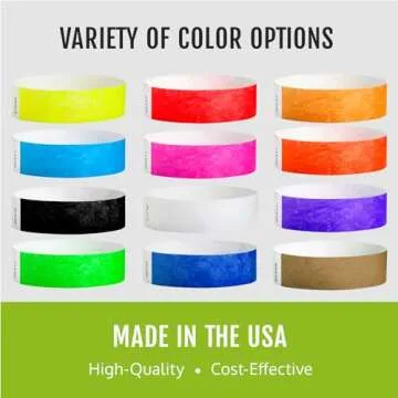 500 WristCo Tyvek Wristbands for Events – 500 Count, 5-Color Variety Pack – Tamper-Proof Design Prevents Reuse – Premium-Grade Bracelets for Hospital & Medical ID, Party, VIP Identification