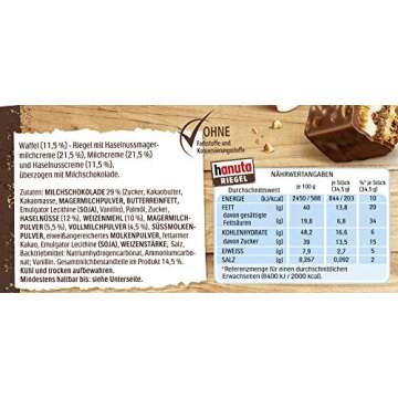 Ferrero Hanuta Riegel Bars 5 pieces 173g Crunchy Candy Wafers