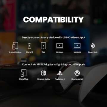 XREAL Air 2 AR Glasses, 130" Wearable Display with All-Day Comfort, 72g 120Hz 1080P, Ideal for Gaming, Streaming, Smart Glasses, Best TV/Projector/Monitor Alternative