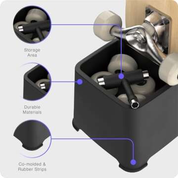Parking Block Skateboard Holder - Durable Space-Saving Stand for Decks & Longboards