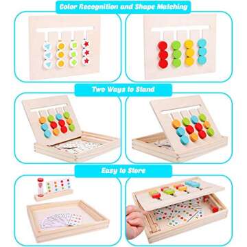 Fajiabao Board Games, Montessori Preschool Learning Toys, Wooden Slide Puzzle, Brain Teasers Family ...