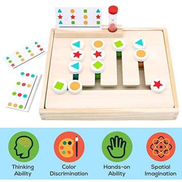 Fajiabao Board Games, Montessori Preschool Learning Toys, Wooden Slide Puzzle, Brain Teasers Family Games, Stacking Blocks for Classroom Travel, Matching Logic Game, Birthday Gifts