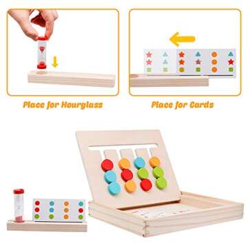 Fajiabao Board Games, Montessori Preschool Learning Toys, Wooden Slide Puzzle, Brain Teasers Family Games, Stacking Blocks for Classroom Travel, Matching Logic Game, Birthday Gifts