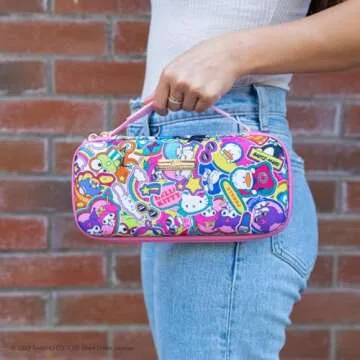 Sonix x Sanrio Nintendo Switch Case + Nintendo Switch Thumb Grip (Kuromi & My Melody) | Hello Kitty and Friends Stickers